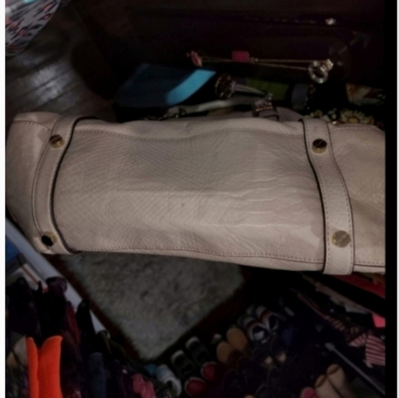 🍂🍁Michael Kors Beige Python Embossed Leather Bedford Satchel - Picture 5 of 7